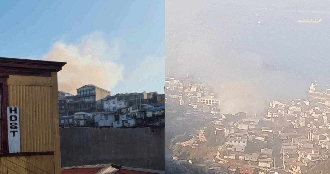 Devastador Incendio Amenaza Viviendas en Cerro Cordillera de Valparaíso