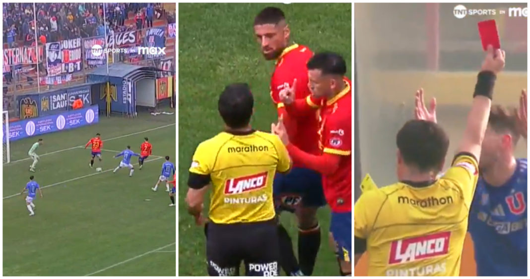 Gol anulado, polémica y expulsión en 25 segundos: el intenso primer tiempo entre Unión y La U