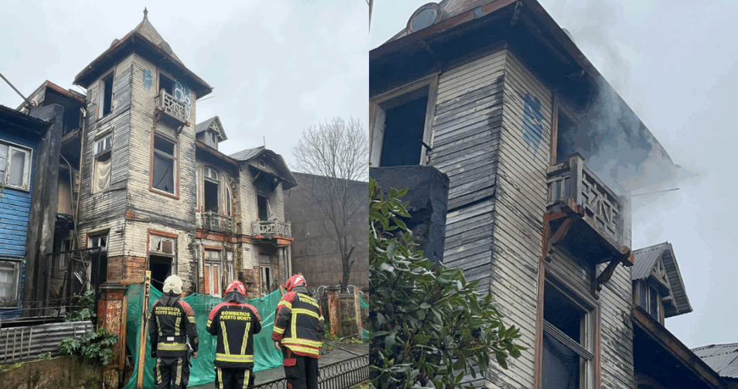 Incendio en Histórica Casa Fernández: Bomberos Controlan la Emergencia en Puerto Montt