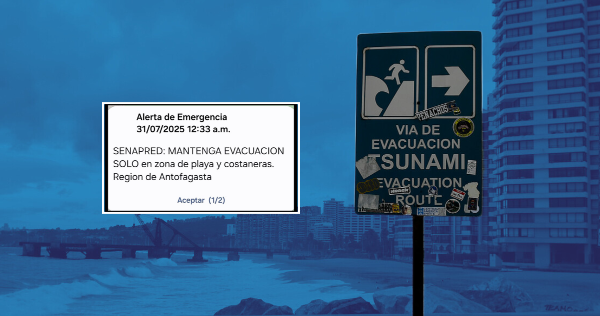 Senapred Actualiza Nivel de Amenaza Costera en Regiones del Norte y Centro de Chile