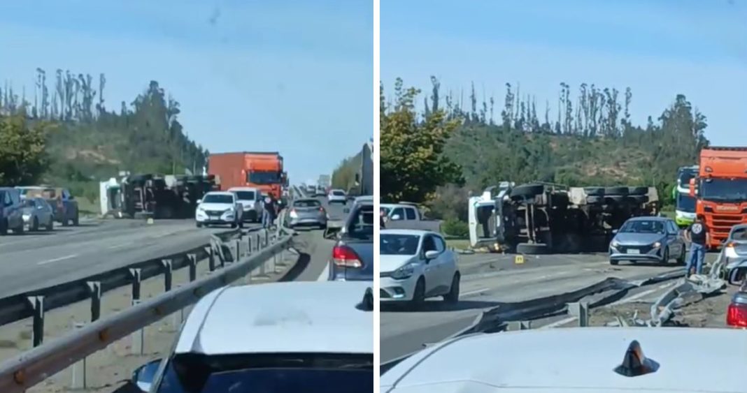Accidente Vial en Ruta 68: Camión Volcado Deja Dos Heridos