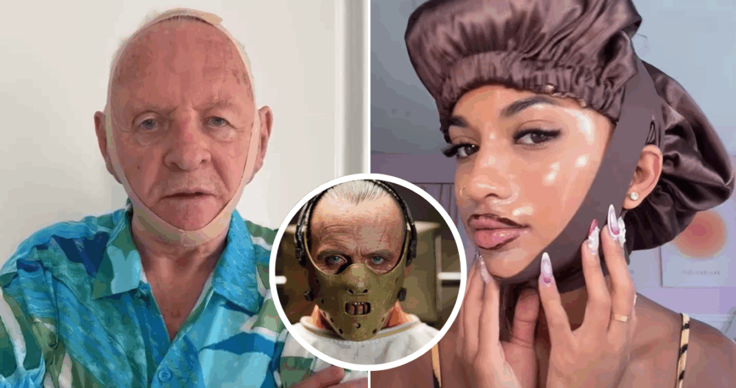Anthony Hopkins se burla del modelador de papada de Kim Kardashian con su icónico personaje de Hannibal Lecter