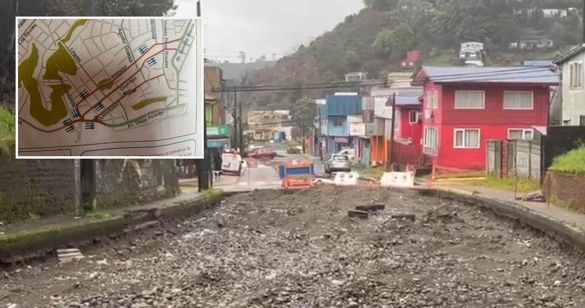 Calle Ecuador de Puerto Montt: Obras de Reparación de Baches Paralizadas por Falta de Presupuesto