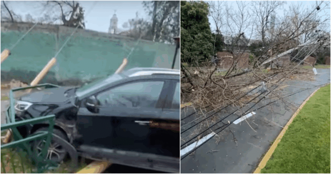 Conductor Ebrio Derriba Postes y Deja Cientos de Hogares sin Luz en Ñuñoa