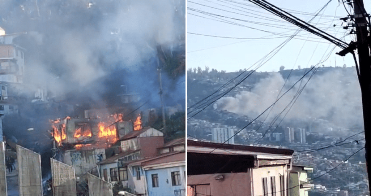 Devastador Incendio Azota el Emblemático Cerro Yungay de Valparaíso