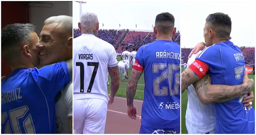 Emotivo Reencuentro: Vargas y Aránguiz Protagonizan Cálido Abrazo en Duelo Entre La U y Audax