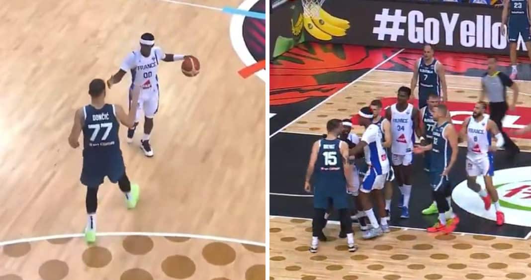 Jugador francés rompe regla no escrita y desata pelea en EuroBasket