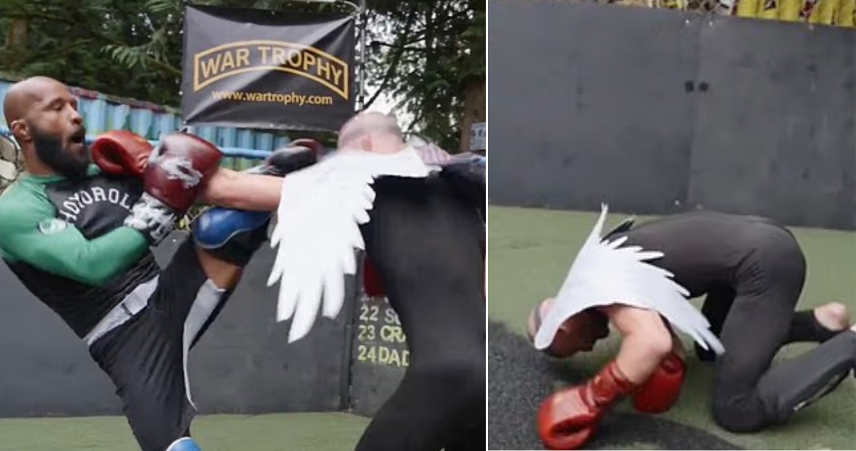 Leyenda de las MMA le da lección a youtuber burlón: lo noquea con patada a la cabeza