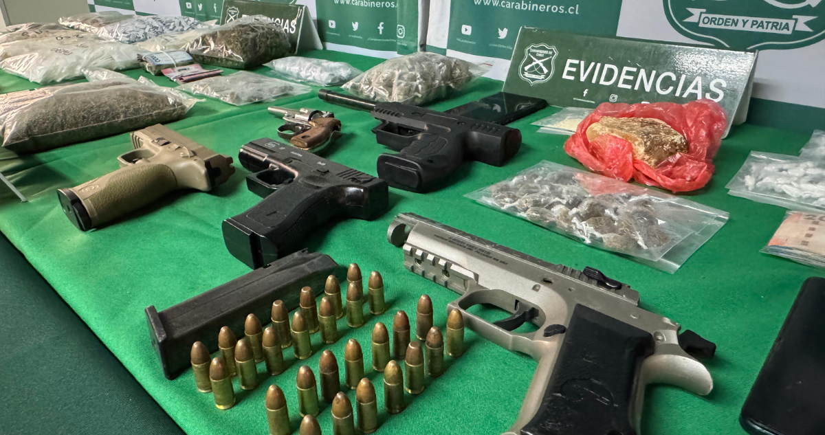 Operativo Antidrogas en Pudahuel: Carabineros Detienen a Ocho Sospechosos con Drogas, Dinero y Armamento