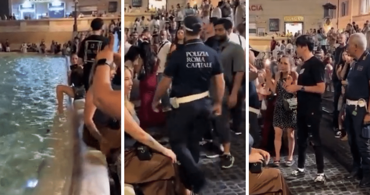 Turista argentina multada y expulsada de la icónica Fontana di Trevi en Roma