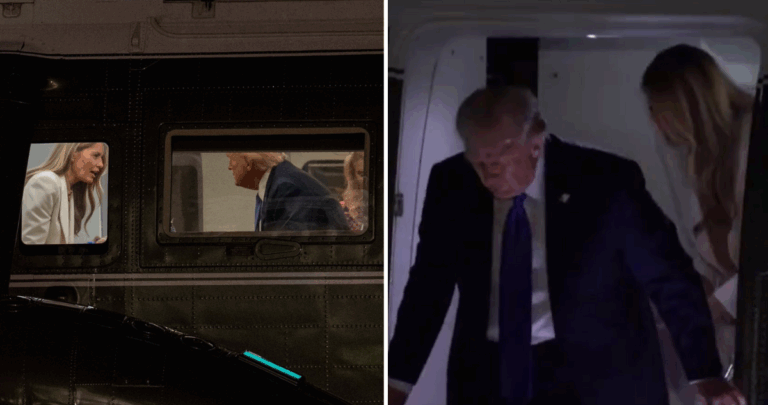 Tensión en el aire: Análisis de la acalorada conversación entre Trump y Melania antes de descender del helicóptero