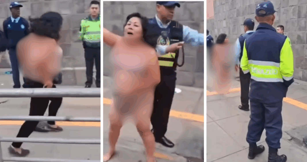 Vendedora Ambulante Protesta Desnudándose Contra Decomiso de Mercadería