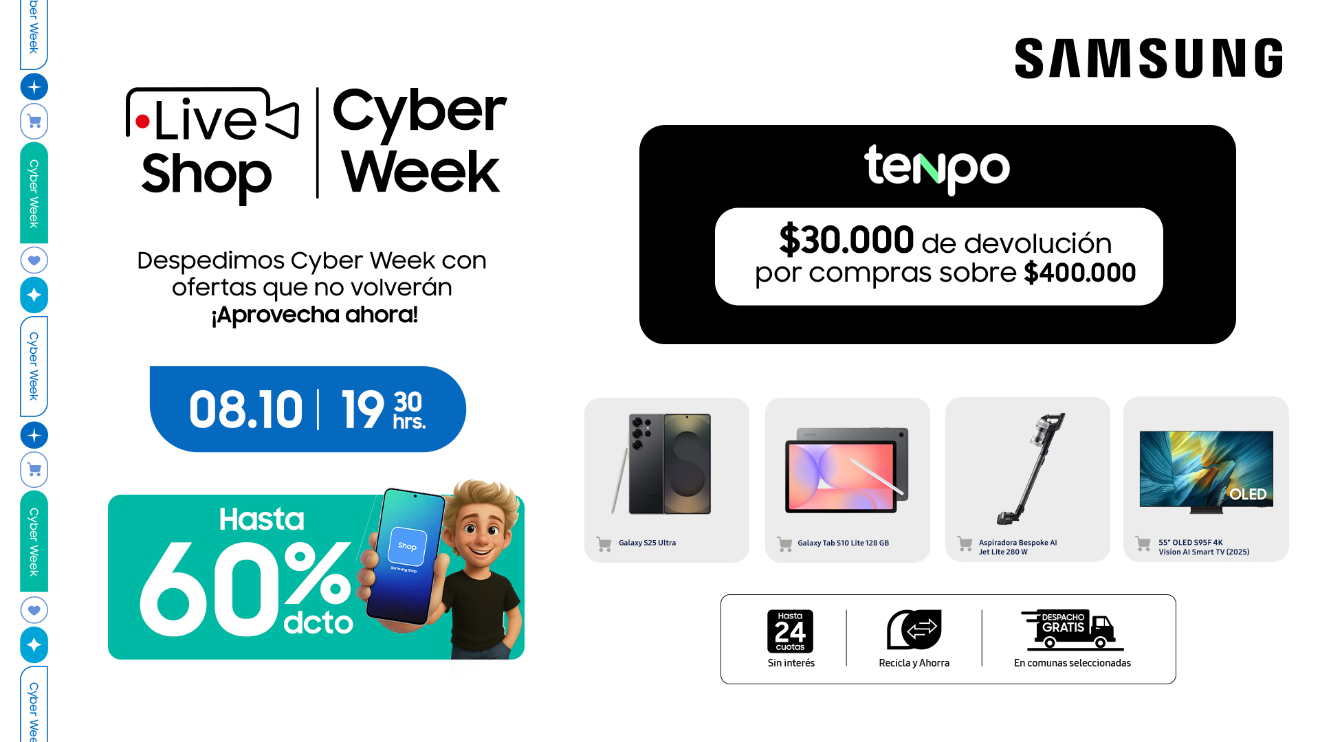 ¡Aprovecha la Cyber Week 2025 con el Live Shop de Samsung y Virginia Demaría!