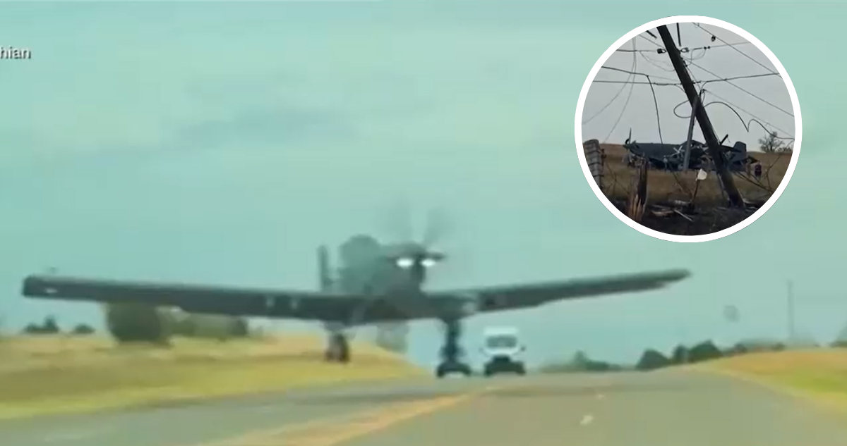 Aterrizaje Milagroso: Avión Militar Evita Colisión Mortal con Camión en Carretera de EE. UU.