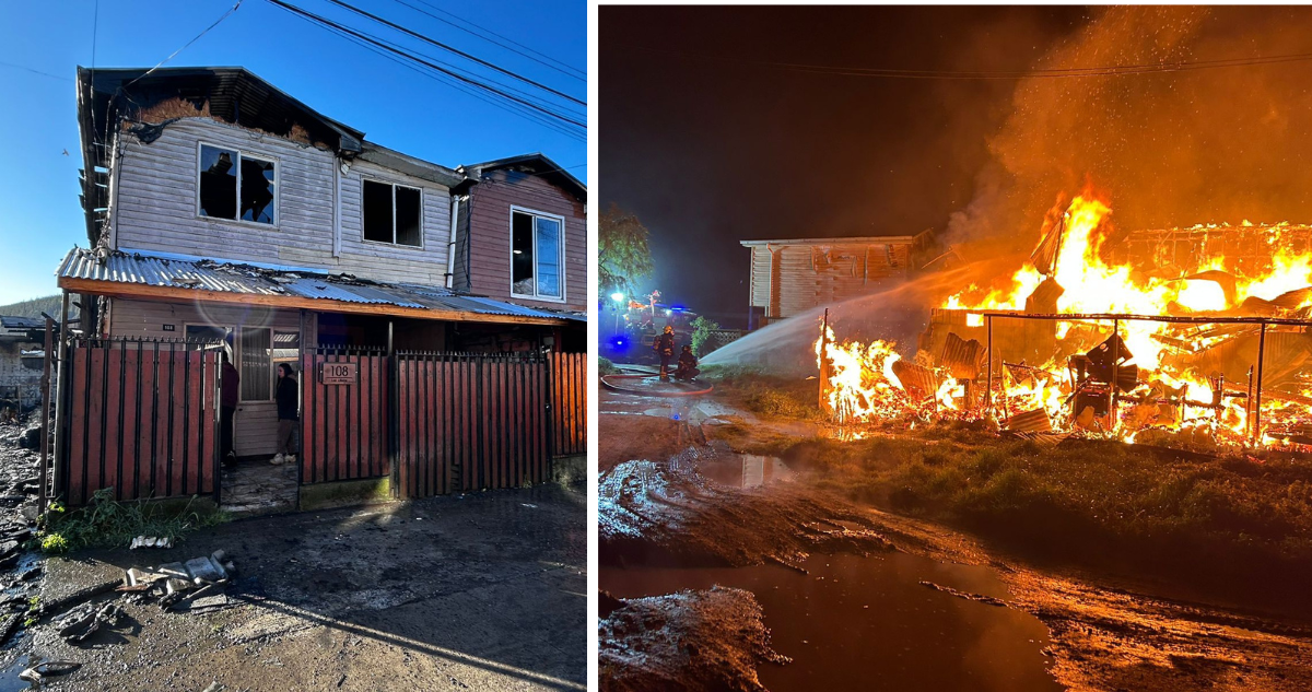 Devastador Incendio en Curanilahue: 9 Casas Destruidas y Trágica Pérdida de Mascota