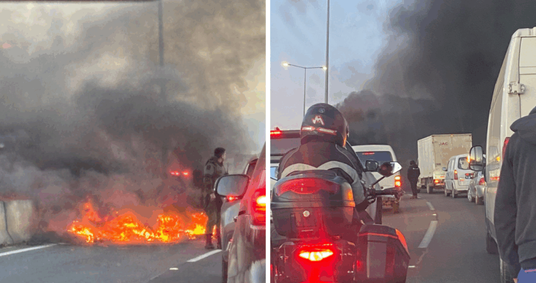 Encapuchados bloquean Ruta Las Palmas en protesta por desaparición de Julia Chuñil
