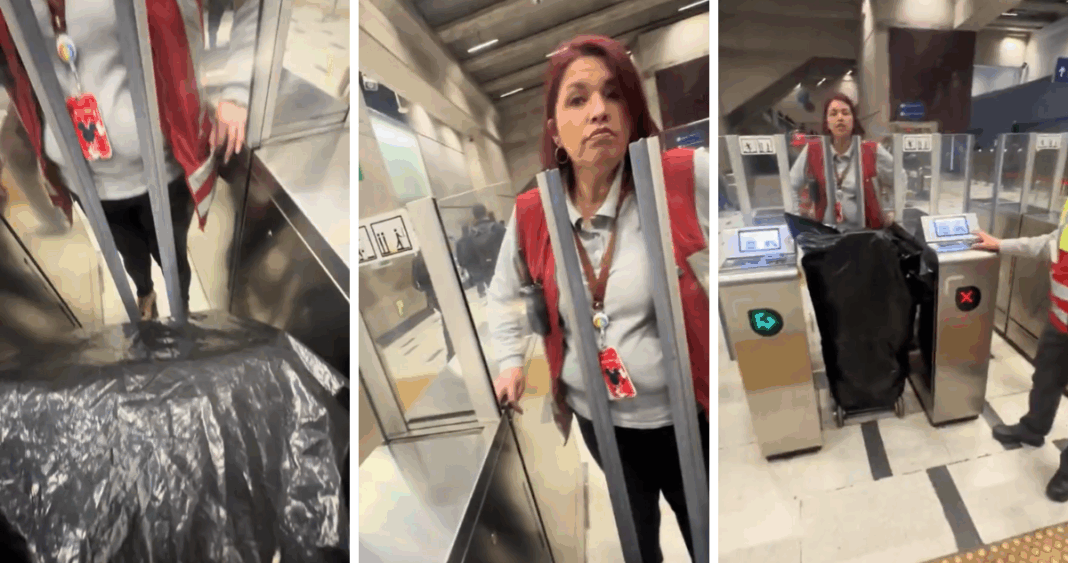 Trabajadora de Metro Defiende Política de Acceso: Comerciante Ambulante Negado el Ingreso