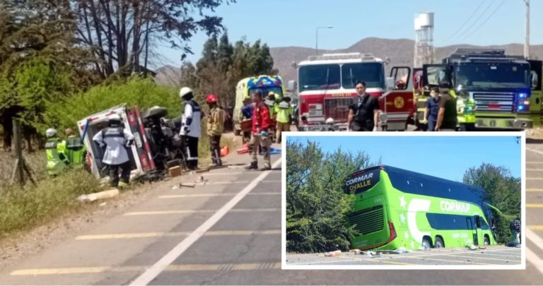 Trágico Choque Frontal en Ruta D-605 de Ovalle Deja 2 Muertos y 20 Heridos