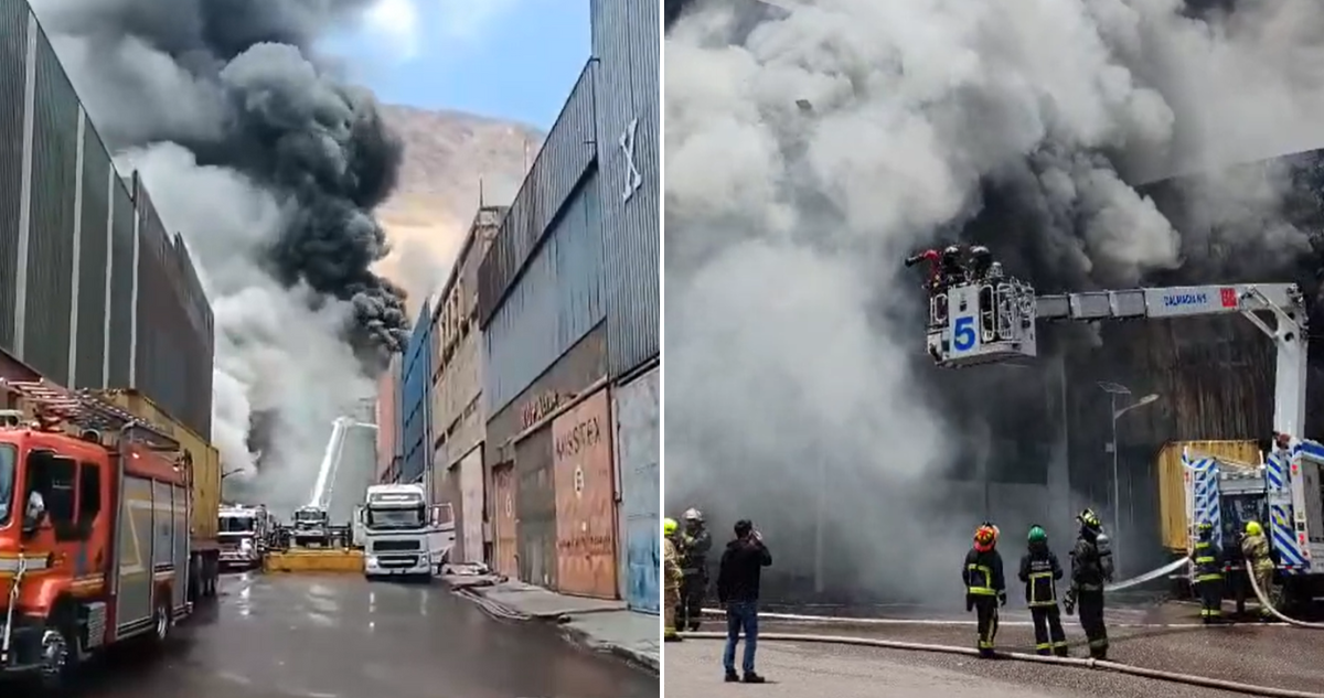 Incendio Descontrolado en la Zofri de Iquique: Bomberos Luchan por Apagar las Llamas