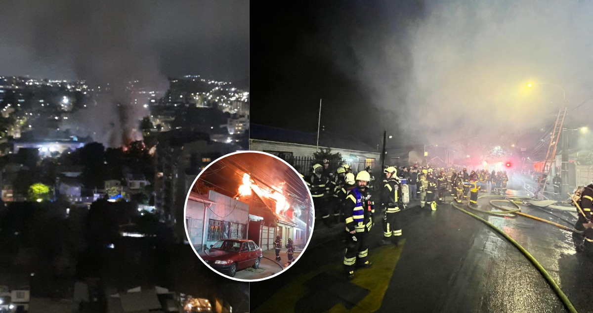 Incendio Masivo en Concepción: Más de 50 Bomberos Luchan Contra las Llamas