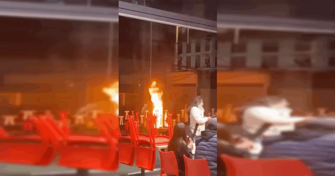 Violencia en Viña del Mar: Sujetos agreden a guardia y prenden fuego en local de comida rápida